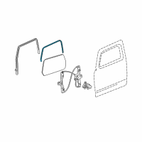 OEM 2009 Hummer H3T Weatherstrip, Front Side Door Window Inner Diagram - 15857164