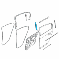 OEM BMW 325xi Finisher Window Frame B-Pillar Rl Door Diagram - 51-34-7-060-253