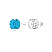 OEM 2004 Cadillac DeVille Wheel Rim-17X7.5 Aluminum (Chrome) Diagram - 9594398