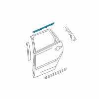 OEM 2004 Chevrolet Malibu Sealing Strip Asm-Rear Side Door Window Outer Diagram - 25809070