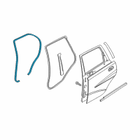 OEM 2005 Chevrolet Aveo Weatherstrip, Rear Side Door Opening Trim Diagram - 96583078