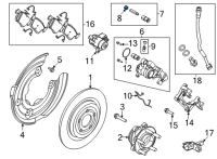 OEM 2021 Ford Mustang Mach-E Caliper Assembly Dust Cap Diagram - YS4Z-2L296-AA