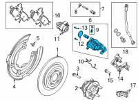 OEM Lincoln Corsair Caliper Assembly Diagram - JX6Z-2386-M