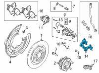 OEM 2022 Ford Mustang Mach-E Caliper Support Diagram - JX6Z-2B511-F