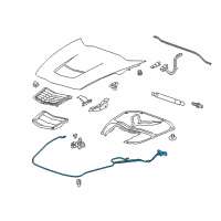 OEM Chevrolet Corvette Cable Asm-Hood Primary Latch Release *Ebony Diagram - 23289423