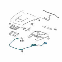 OEM 2019 Chevrolet Corvette Cable Asm-Hood Primary Latch Release *Ebony Diagram - 23289423