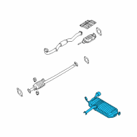 OEM Kia Main Muffler Assembly Diagram - 287001F151