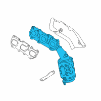 OEM Hyundai Genesis Exhaust Manifold Catalytic Assembly, Left Diagram - 28510-3CFG0