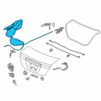 OEM 2012 Honda Civic Cable, Trunk & Fuel Lid Opener Diagram - 74880-TR0-A01