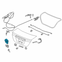 OEM Honda Lock Assembly, Trunk Lid (Manual+Handle) Diagram - 74850-TR0-A01