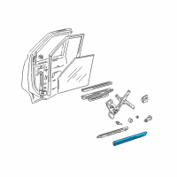 OEM 2004 GMC Safari Seal Asm-Side Front Door Glass Inner-LH Diagram - 15650743