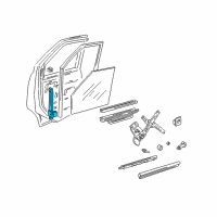 OEM 1996 GMC Safari Weatherstrip Asm-Front Side Door Window <Use 1C5K*Marked Print Diagram - 15006881