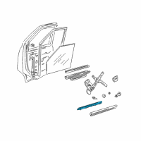 OEM 2004 GMC Safari Weatherstrip Asm-Front Side Door Window *Marked Print Diagram - 15757529