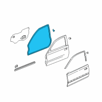 OEM 1998 Honda Civic Weatherstrip, L. FR. Door Diagram - 72350-S03-003