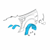 OEM 2010 Chevrolet Corvette Wheelhouse Liner Diagram - 15874588