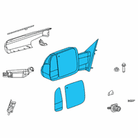 OEM 2022 Ram 3500 Outside Rearview Mirror Diagram - 68361474AD