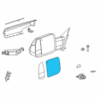 OEM 2021 Ram 3500 Mirror Replacement Glass Diagram - 68401392AA