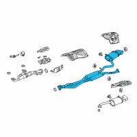 OEM Acura TL Muffler, Passenger Side Exhaust Diagram - 18307-TK5-A02