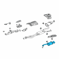 OEM Acura TL Muffler, Driver Side Exhaust Diagram - 18305-TK5-305