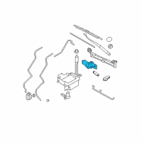 OEM Hyundai Santa Fe Windshield Wiper Motor Assembly Diagram - 98110-0W000