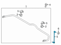 OEM 2019 Kia Sedona Link Assembly-Front Stabilizer Diagram - 54830A9000