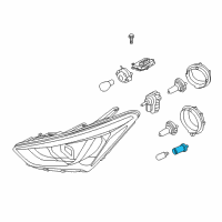 OEM 2014 Hyundai Santa Fe Sport Front Position Lamp Socket Diagram - 92161-1F000