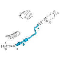 OEM Hyundai Accent Center Muffler Assembly Diagram - 28600-1R220