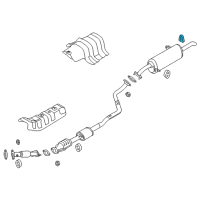 OEM 2014 Hyundai Accent Hanger-Exhaust Pipe Diagram - 28658-1R000