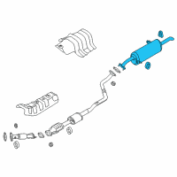 OEM 2012 Hyundai Accent Rear Muffler Assembly Diagram - 28710-1R220