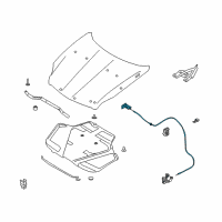 OEM 2004 Infiniti G35 Hood Lock Control Cable Assembly Diagram - 65620-AL500