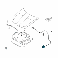 OEM 2003 Infiniti G35 Hood Lock Male Assembly Diagram - 65601-AM600