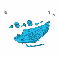OEM 2018 Hyundai Sonata Headlamp Assembly, Right Diagram - 92102-C2500