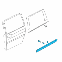 OEM 2014 Kia Sedona MOULDING Assembly-Rear Door Diagram - 877214J000ABP