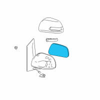 OEM 2018 Toyota Sienna Mirror Glass Diagram - 87903-08070