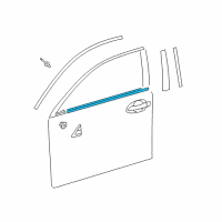 OEM 2018 Lexus ES350 Moulding Assy, Front Door Belt Diagram - 75720-33150