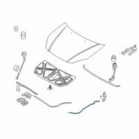 OEM 2009 Hyundai Accent Cable Assembly-Hood Latch Release Diagram - 81190-1E000