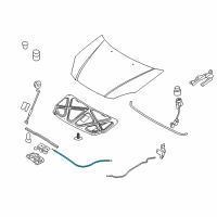 OEM 2008 Hyundai Accent Cable Assembly-Hood Latch Release Diagram - 81190-1E100