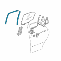 OEM 2000 Acura TL Channel, Right Rear Door Run Diagram - 72735-S0K-A01