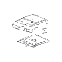 OEM 2000 Saturn LS2 Lamp Asm, Roof Rail Rear Cts *Light Oak Diagram - 24415165