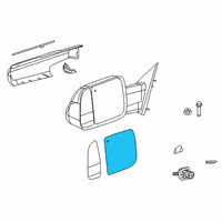 OEM 2020 Ram 3500 Mirror Replacement Glass Diagram - 68401388AA