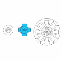 OEM 2013 Hyundai Accent Wheel Hub Cap Assembly Diagram - 52960-1R500