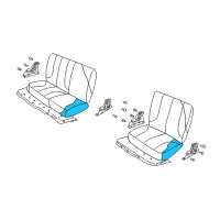 OEM Dodge Ram 3500 Rear Seat Cushion Left Diagram - 1AV891DVAA