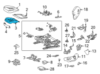 OEM Toyota Mirai Seat Cushion Pad Diagram - 71512-62010