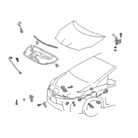 OEM 2015 Toyota Prius Plug-In Support Rod Holder Diagram - 53452-47010