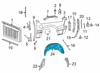 OEM 2022 Ram 1500 Shield-WHEELHOUSE Diagram - 68275911AB