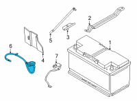 OEM BMW 740i Plus Pole Battery Cable Diagram - 61-12-9-350-065