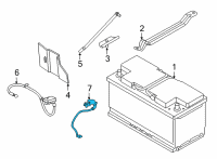 OEM BMW M850i xDrive Gran Coupe Battery Cable, Negative, Ibs Diagram - 61-21-9-442-115