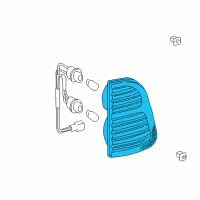 OEM 2002 Lexus LX470 Lens And Body, Rear Lamp, RH Diagram - 81581-60040