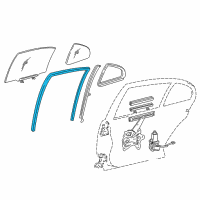 OEM Lexus GS300 Run, Rear Door Window, RH Diagram - 68142-30200