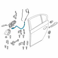 OEM BMW 550i GT Rear Door Handle Bowden Cable Diagram - 51-22-7-197-801